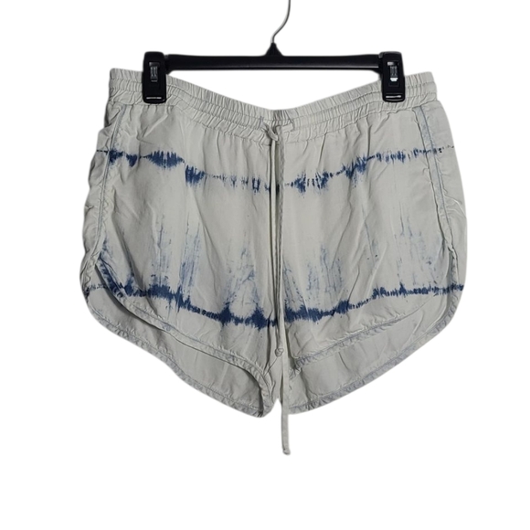 BELLA DAHL White & Blue Tie-Dye Athletic Shorts Size Medium - Picture 1 of 15